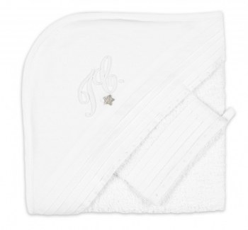SORTIE DE BAIN + GANT MONOGRAMME TARTINE ET CHOCOLAT