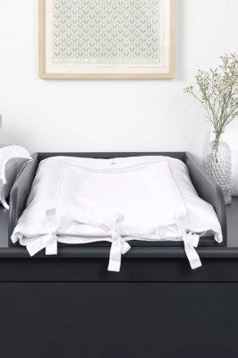 HOUSSE DE MATELAS À LANGER TARTINE ET CHOCOLAT Monogramme blanc