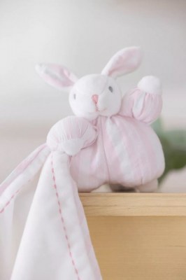 PELUCHE AUGUSTIN LE LAPIN 1977 TARTINE ET CHOCOLAT doudou rose pâle