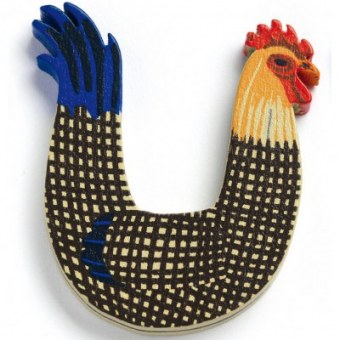 LETTRE U EN BOIS COQ ACHILLE DJECO