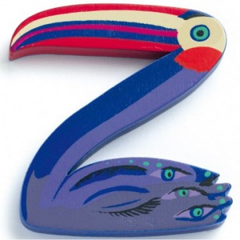 LETTRE Z EN BOIS PAON ACHILLE DJECO